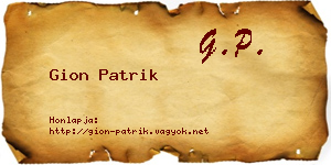 Gion Patrik névjegykártya